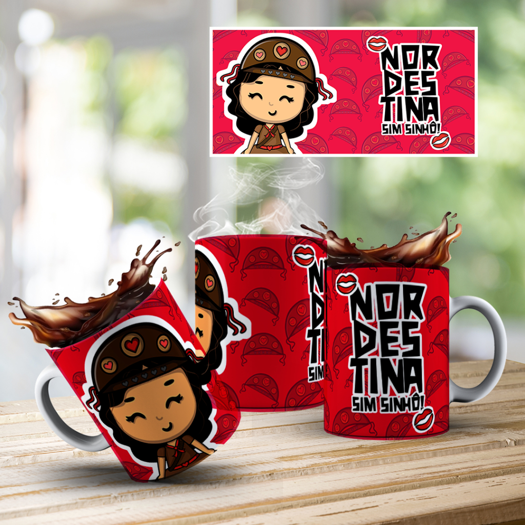 Caneca Xícara Personalizada Nordeste Nordestino Sim Sinhô Cangaceiro Moça - OFERTA RELÂMPAGO!