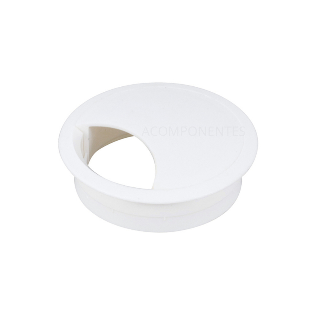 (kit 10 Und) Passa Fio Branco Cabo P/ Moveis Escritório 46mm