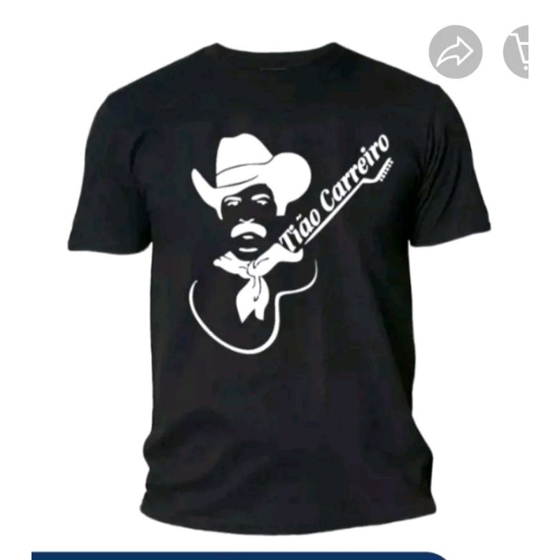 Camiseta Tião Carreiro Camisa 100%Algodão Dupla Musica Sertaneja Music Romântica Blusa Casual Estampada Básica Tumblr Promoção Cantor Show Fã Clube Eterno
