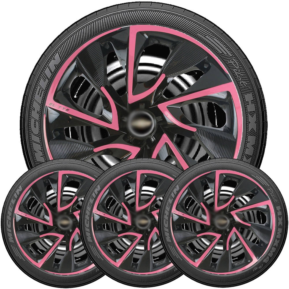 KIT 4 Peças De Calotas Resistentes Aro 13 Ds4 Rosa Compativel Com  Classic Kadett Meriva