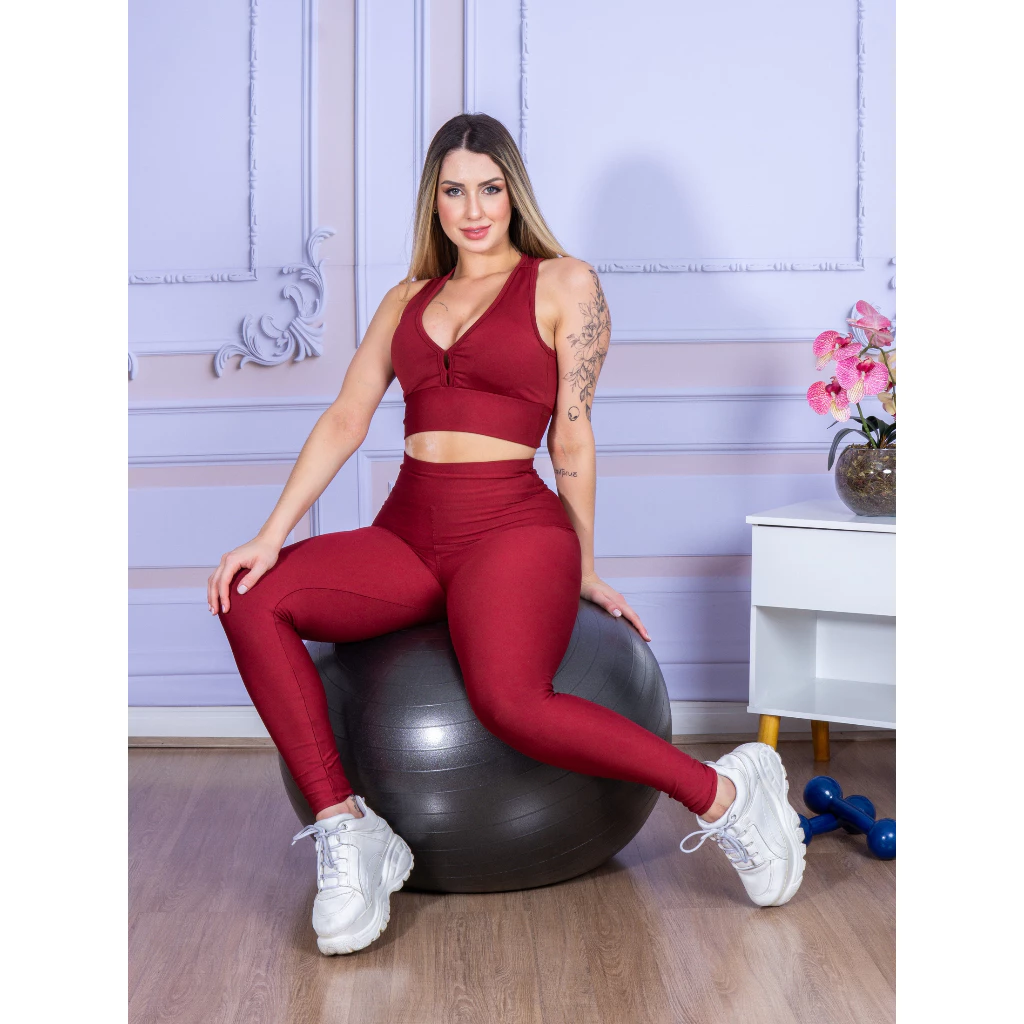Conjunto Feminino 1 Legging + 1 Top Nad. Zero Transparência Blackout — imagem 1