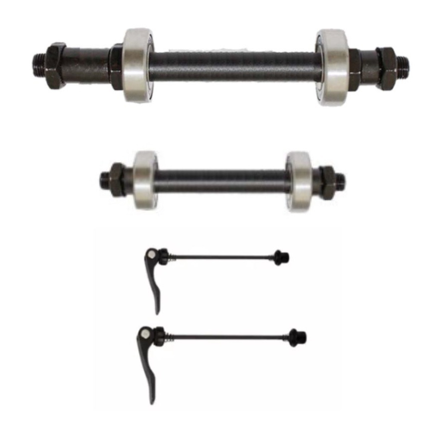 Par de Eixo Vazado Rolamento + Blocagem Traseiro/ Dianteiro para Cubo de Bicicleta em Oferta na Shopee