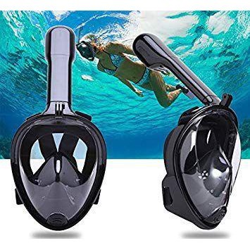 máscara de mergulho snorkel mergulho adulto Snorkel Full Face Com Suporte Para Gopro Câmera De Ação Preto