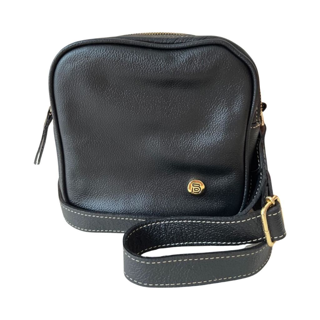Bolsa Feminina Couro Transversal Tiracolo Passeio Cor: Preto ; Tamanho: Pequeno ; Gênero: Feminino