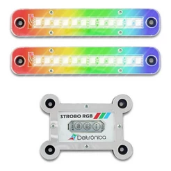 Kit 2 Strobo Flash Luz Rgb Forte Para Som Automotivo Caixa Bob