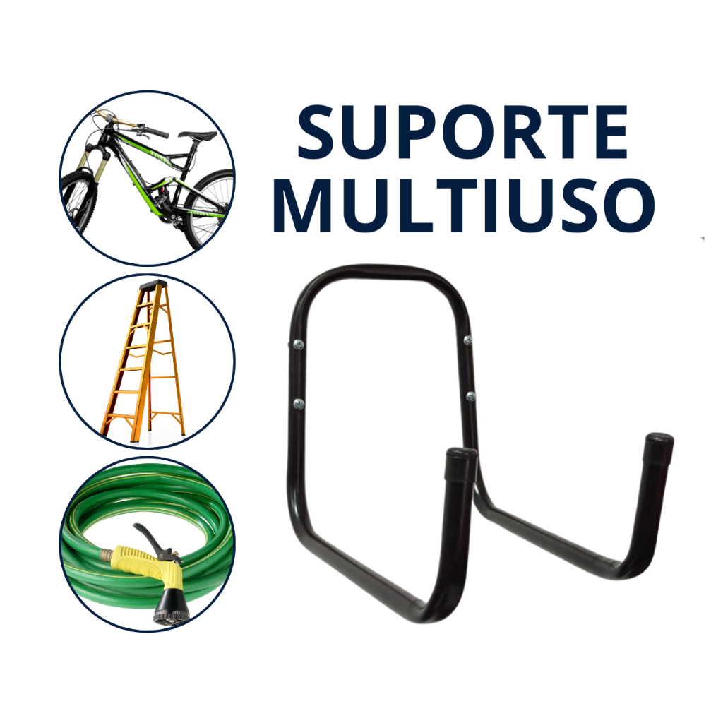 Suporte Aluminio Multiuso 10kg-15kg Mangueira Escada Parede Bicicleta em Oferta na Shopee