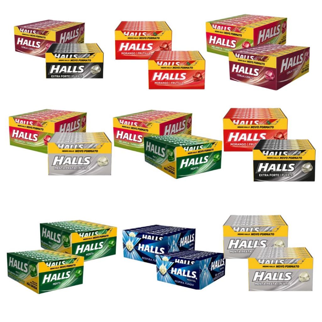Kit Com 2X Display Drops Halls 21 unidades cada - Escolha seu sabor