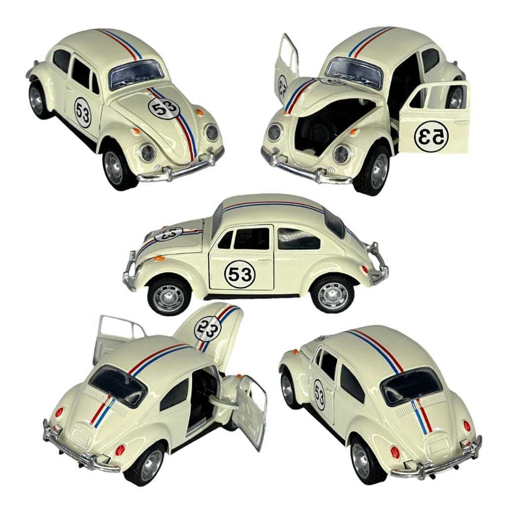 Carrinho Fusca  Herbie 53 Hobby Miniatura Abre Porta e Capô Coleção Colecionador