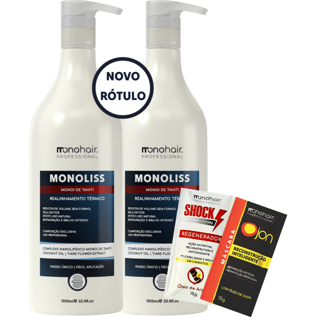 2 Redutores Monoliss Monoi De Tahiti - Sem Formol 1L- Original Mono Hair