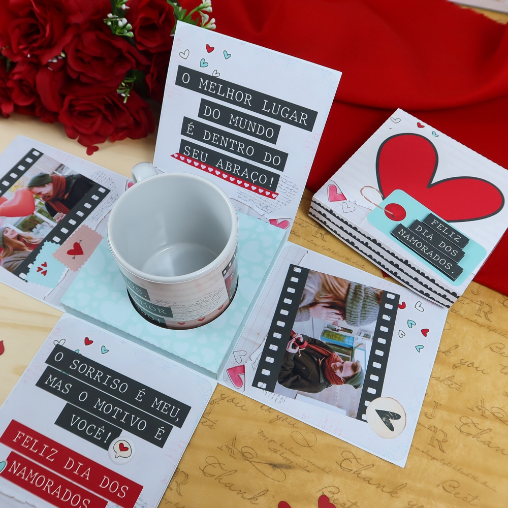 caixa explosão E  CAIXA para caneca ou doces dia dos namorados caixa câmera com 12 fotos poraloids caixa de presente