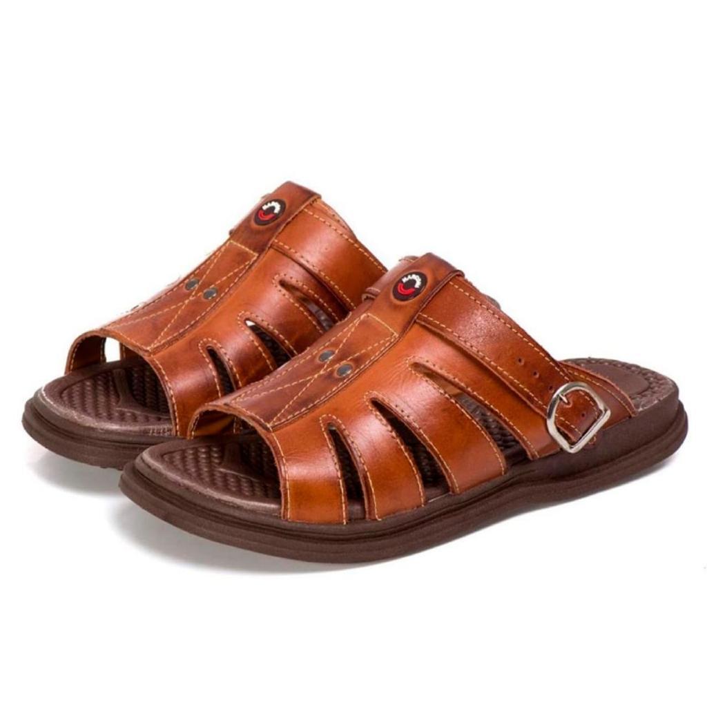 Sandália Chinelo Masculino Couro Legítimo Anatômico Ortopédico MEGA CONFORTO