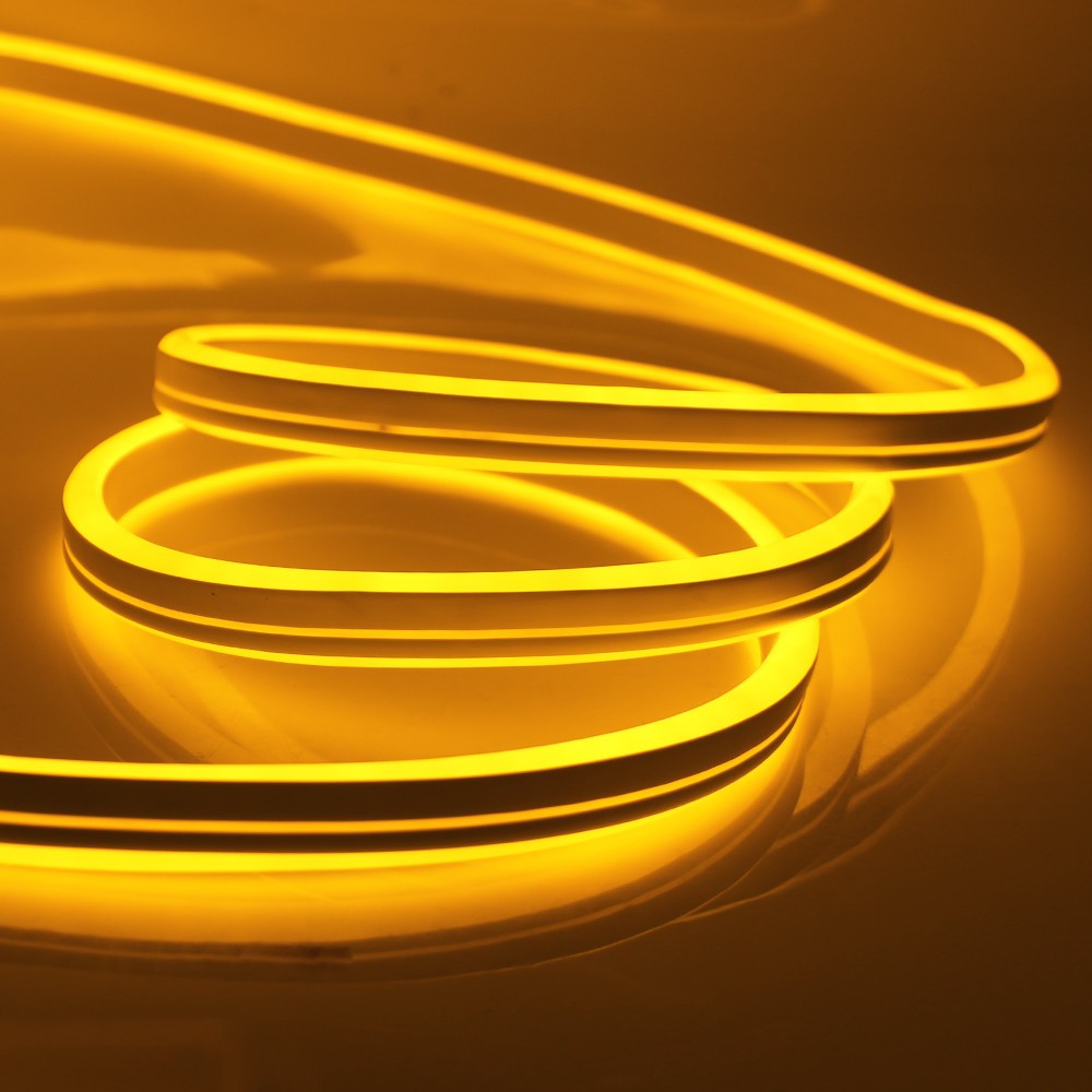 Fita De Led Neon Dourado Com 5 Metros 12V Bivolt Flexivel Resistente A Agua Com Ou Sem Fonte em Oferta na Shopee
