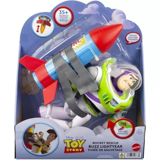 Boneco Disney Toy Story Buzz Lightyear Foguete De Resgate Com Som - Mattel HWW56