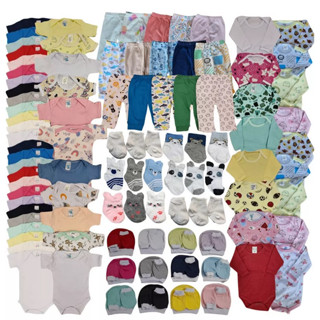 Kit 32 peças enxoval bebê em algodão antialergico em Oferta na Shopee