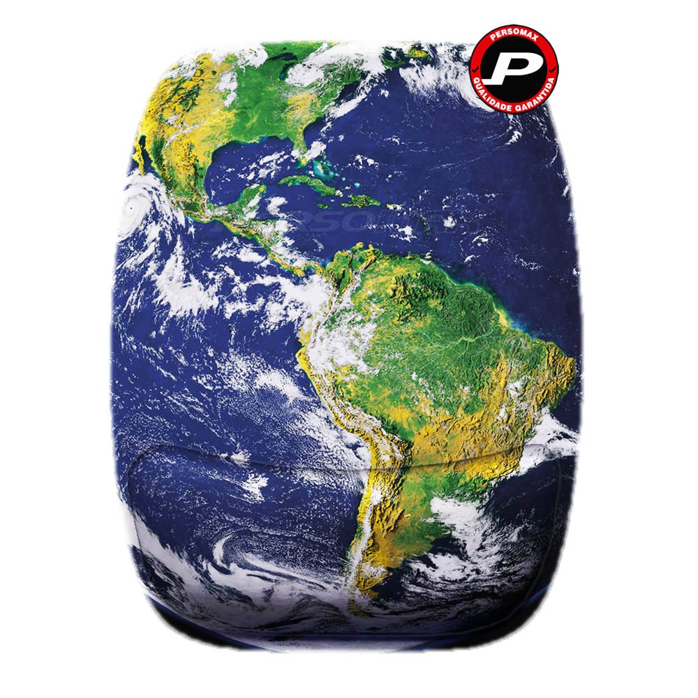 Mouse Pad Planeta Terra Mapa América do Sul Brasil Home Office Criativo com Apoio de Pulso