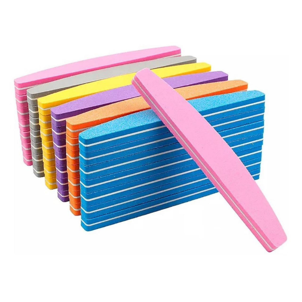 10 Lixas buffer 100/180 Formato: Bananão Cor: irá a que tiver disponível no estoque e a marca disponível no estoque   DESCRIÇÃO DO PRODUTO - Ideal para polimento em alongamento de unhas de todos os modelos. - Produto excelente e de ótima fabricação. - Lix