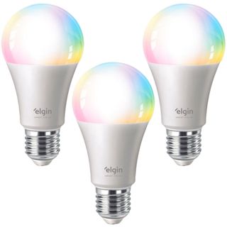Kit 3 Lâmpadas Inteligente Led Bulbo 10w Rgb Smart Color - Elgin em Oferta na Shopee