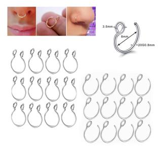 12 Unidades Kit Piercing nariz fake nostril argolinha de pressão falso em Oferta na Shopee
