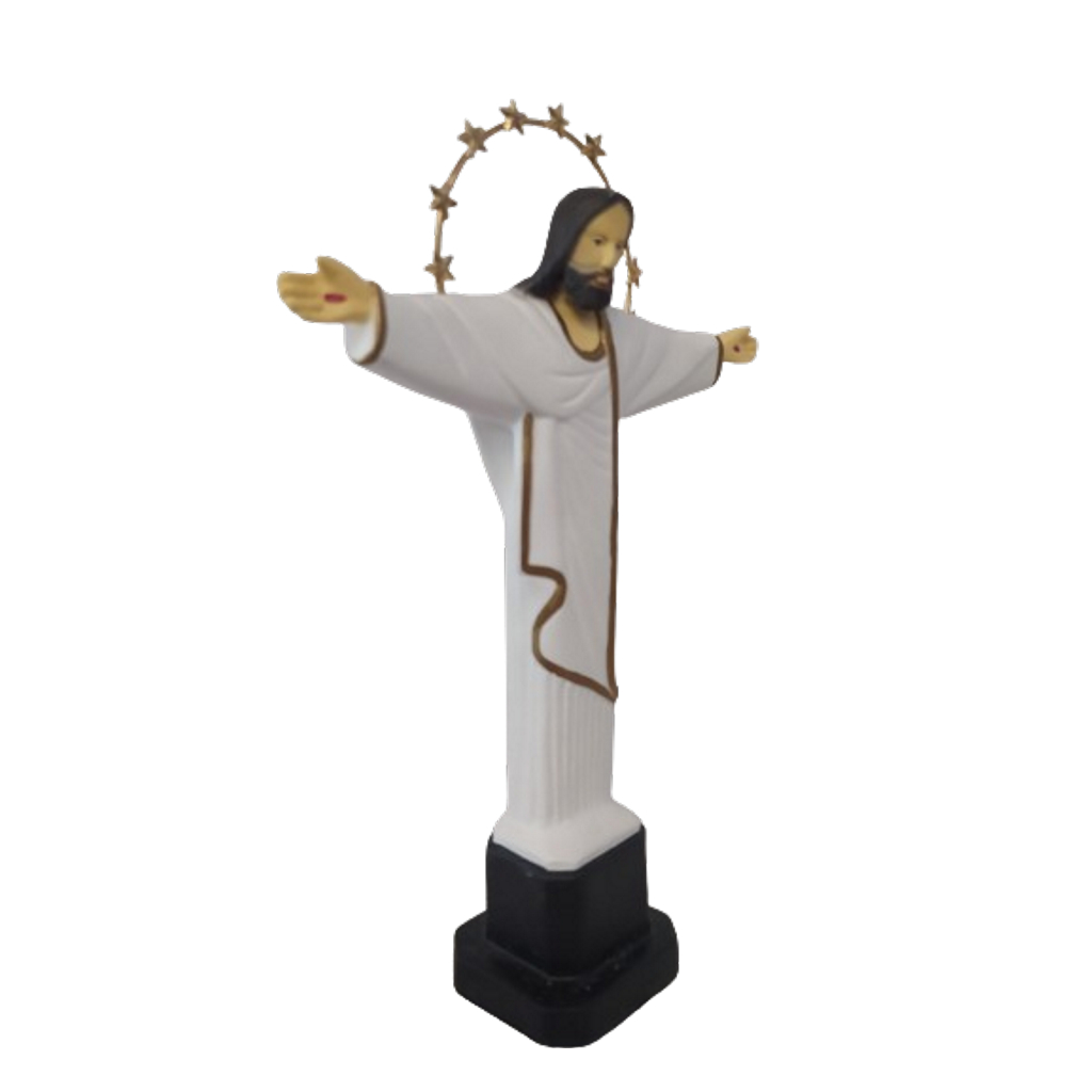 Imagem De Cristo Redentor 20 Cm Rio De Janeiro Aro Estrelas