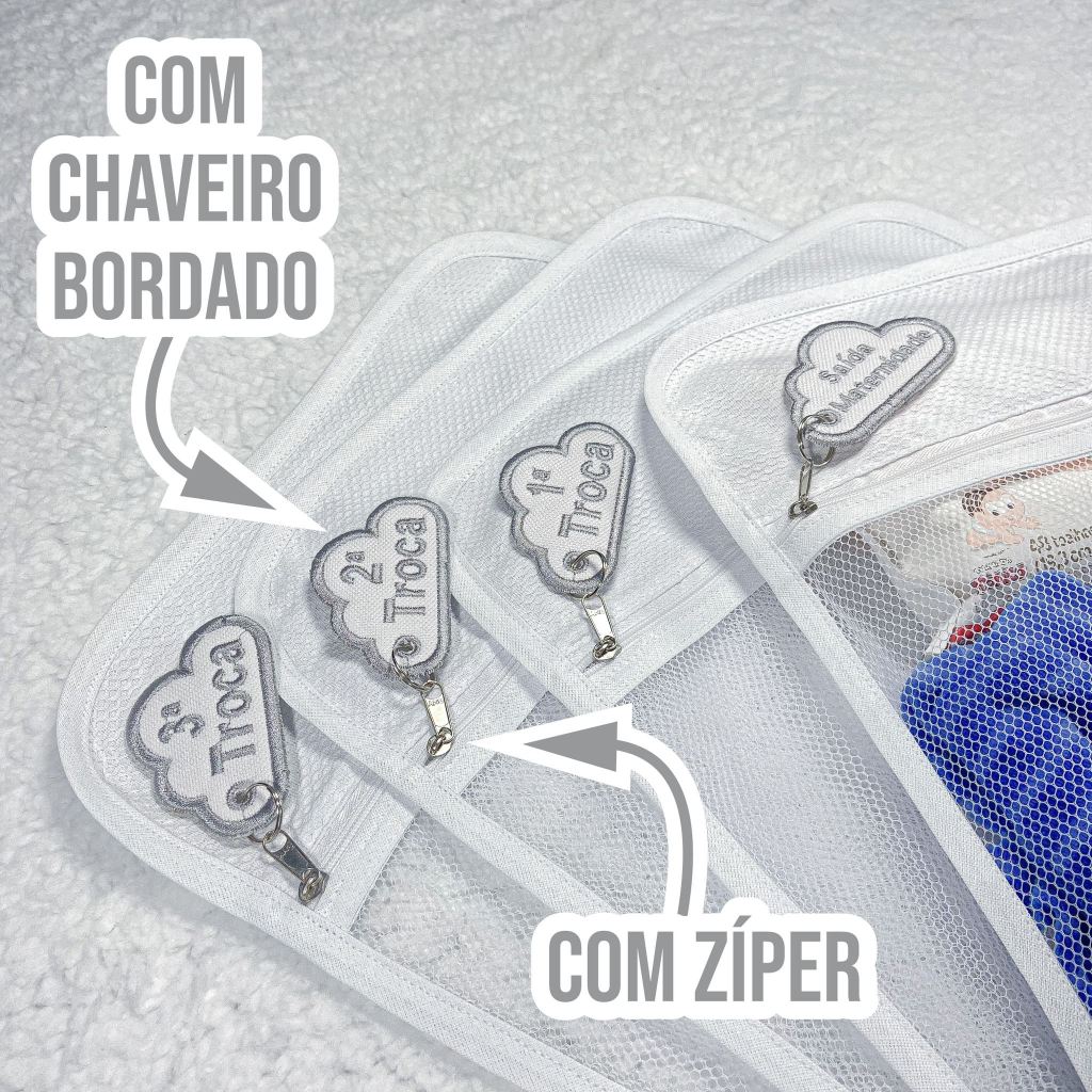 6 Saquinho Maternidade Organizador Viagem Mala Bebê 35x30 MALA/VIAGEM/ROUPA SECA/ROUPA LIM...