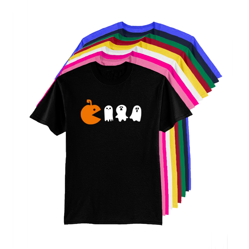 Camiseta Camisa Masculina Feminina de Algodão Unissex Halloween Pacman Come come md6