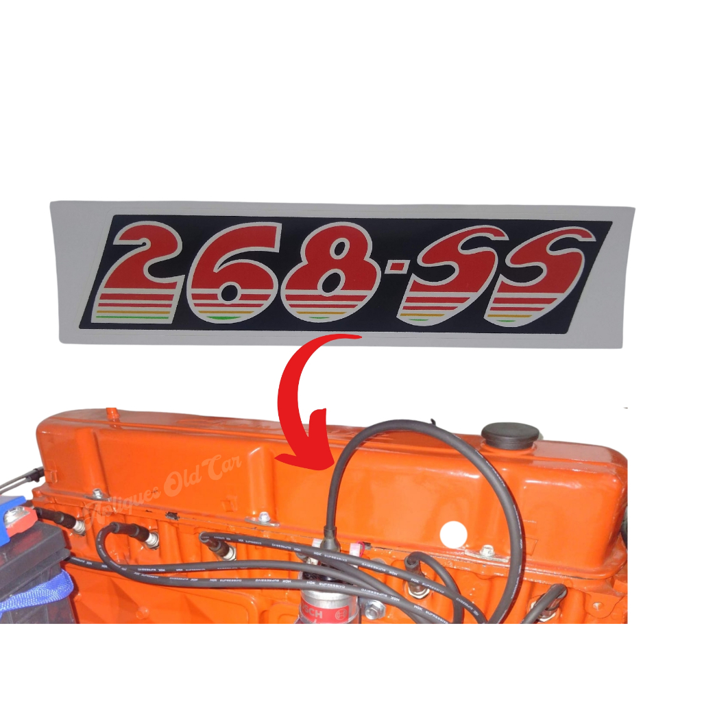 ADESIVO COMANDO 268-SS / DECORATIVO TAMPA DE VÁLVULAS OPALA E CARAVAN