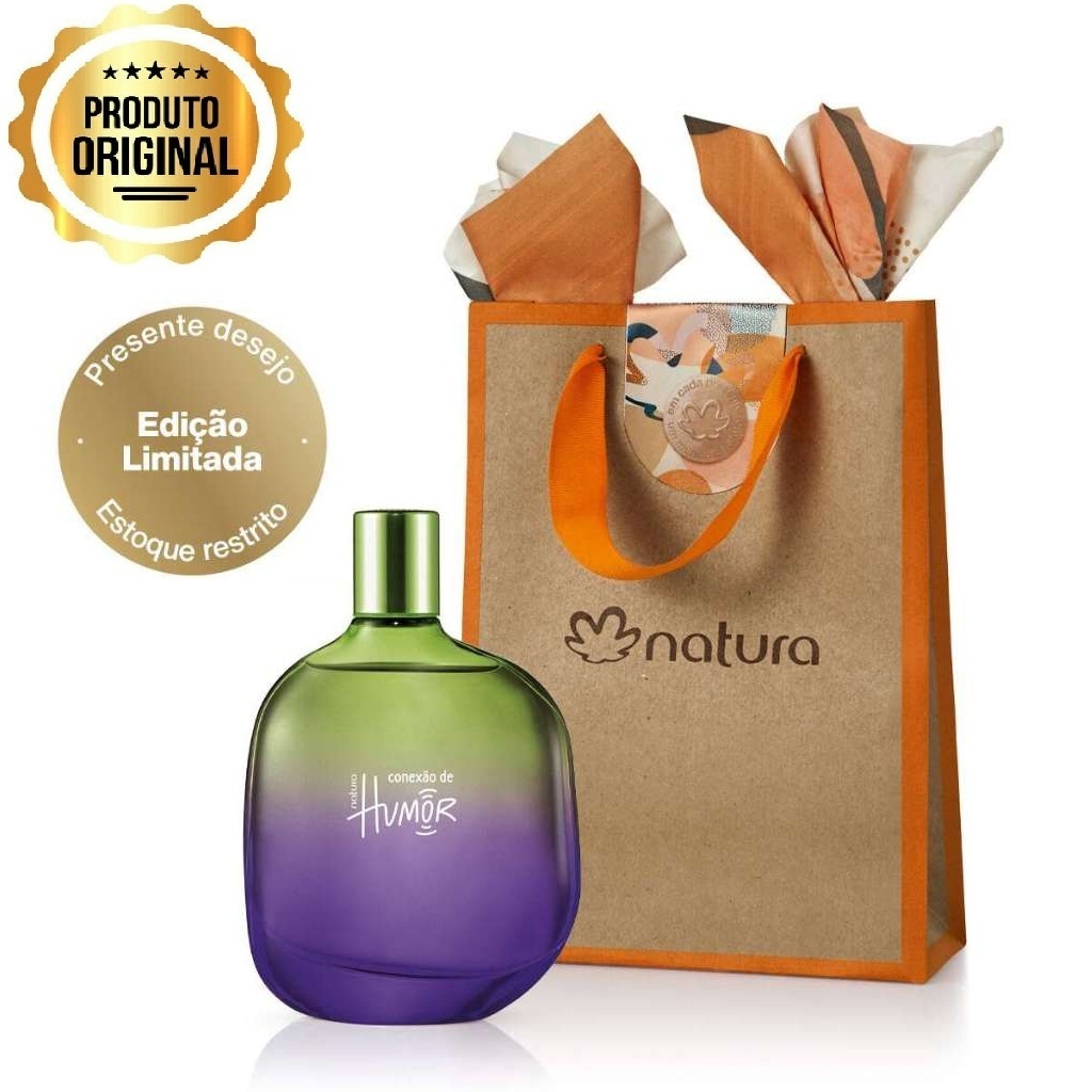 PRESENTE NATURA CONEXÃO DE HUMOR: DESODORANTE COLÔNIA MASCULINO 75 ML. + SACOLA PARA PRESENTE