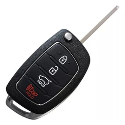 Carcaça Chave Hyundai 4 Botões Com Hold Em Vermelho