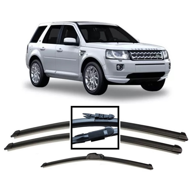 Kit 3 Palhetas Limpador de Parabrisa Dianteiro + Traseiro Land Rover Freelander 2