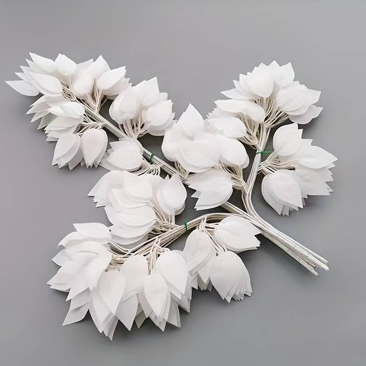 12 Unidades Folhagem de FICUS BRANCO de silicone - BH802259