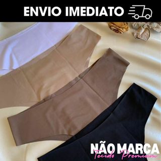 Kit 7 Calcinhas Sem Costura Com Corte a Laser Não Marca Microfibra