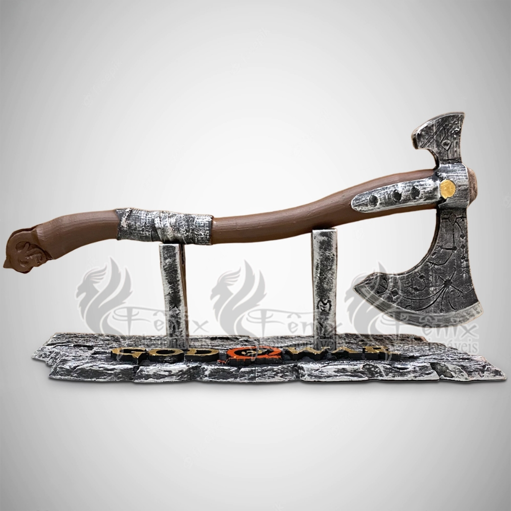 Machado Leviathan Axe God Of War Kratos ragnarok Com Base