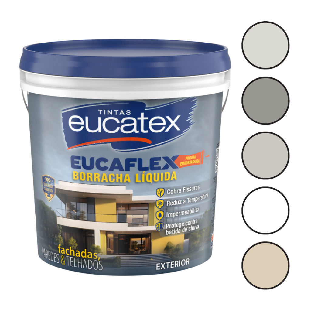 Borracha Liquida Impermeabilizante Uso Externo Com Acabamento Fosco Com Opção De Cores 4kg