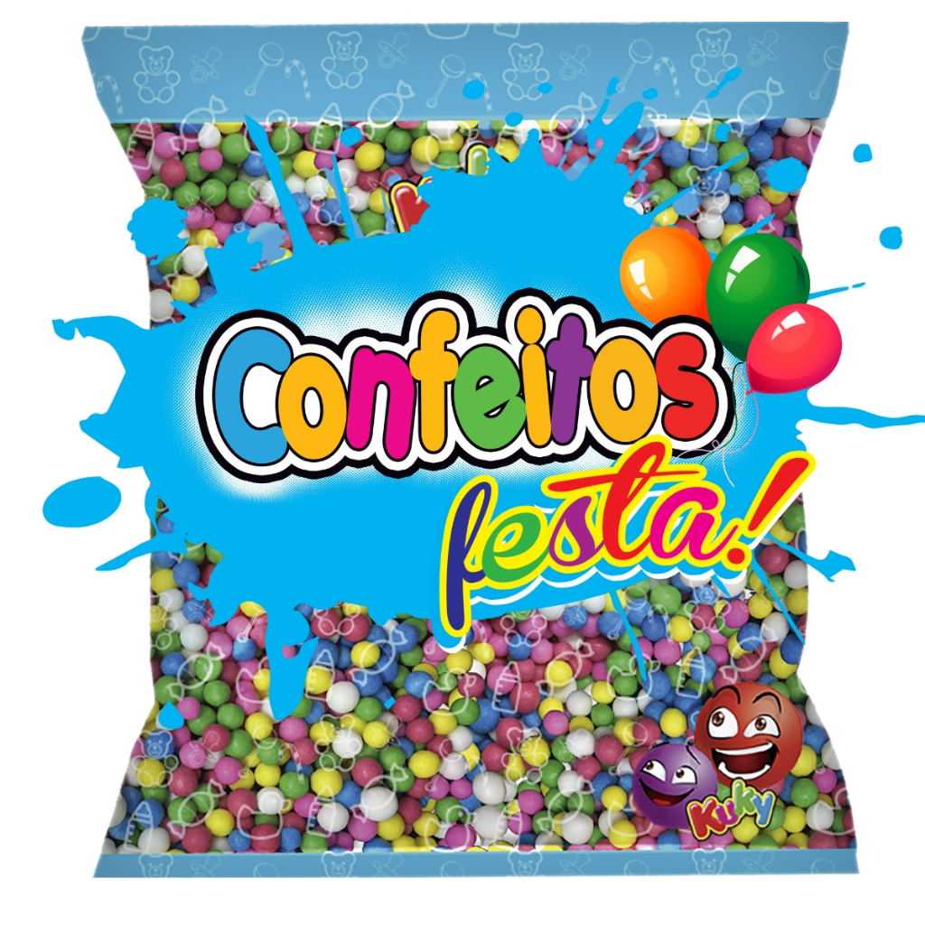Confeitos Bolinhas Festa 500gr Kuky - Escolha Seu Sabor em Oferta na Shopee