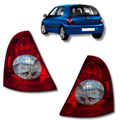 Par de Lanternas Traseiras do Clio Hatch 2003 2004 2005 2006 2007 2008 2009 2010 Bicolor