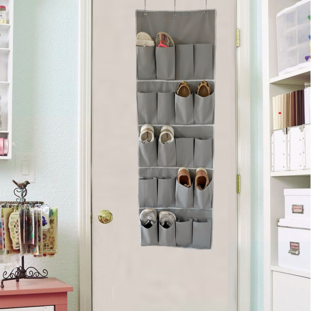 Sapateira de pendurar atrás da porta com 16, 20, 24 divisórias Guarde Bem