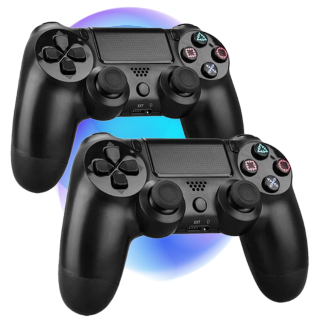 Imagem Kit Controles PS4 Sem Fio Bluetooth Vibração Compatível PC Notebook Smart TV