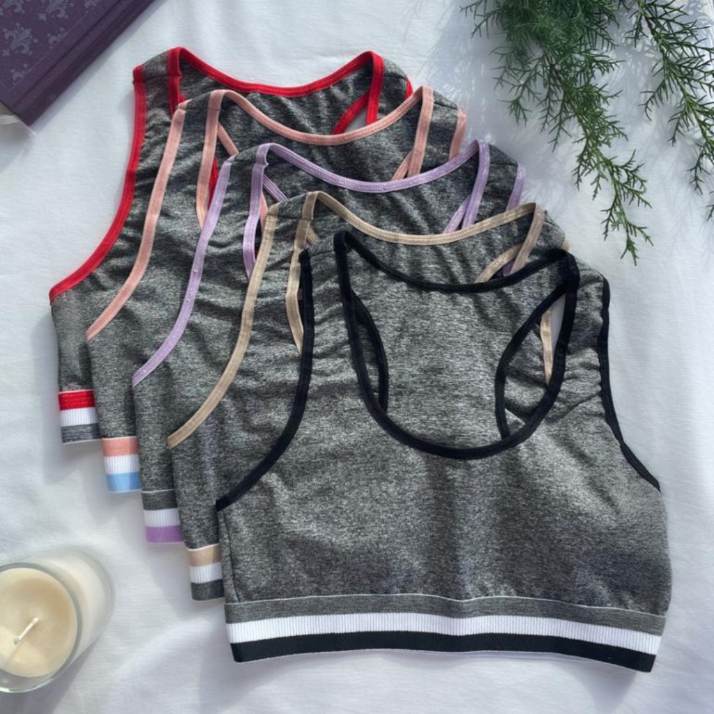 Kit 5 Top Treino Nadador Academia Yoga Fitness Peça Íntima Confortável Atacado