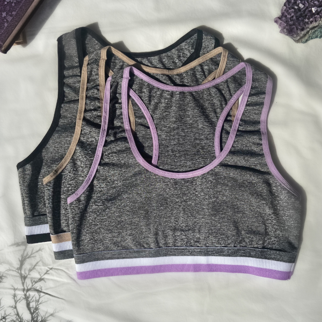 Kit Top Nadador Suplex Mescla Treino Academia Yoga Fitness Feminino Cropped Musculação Pilates