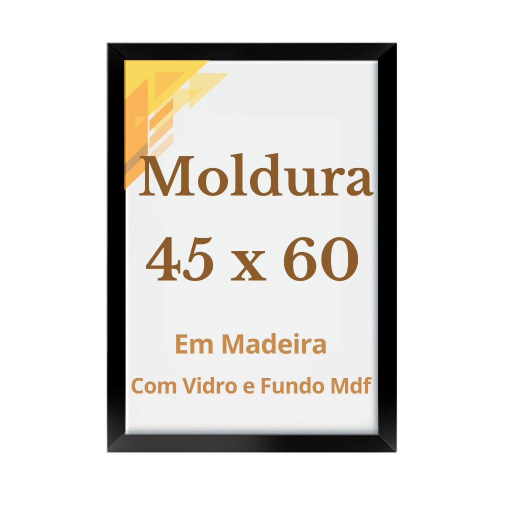 Moldura 45x60 Com Vidro Poster Foto Quadro em Madeira 60x45