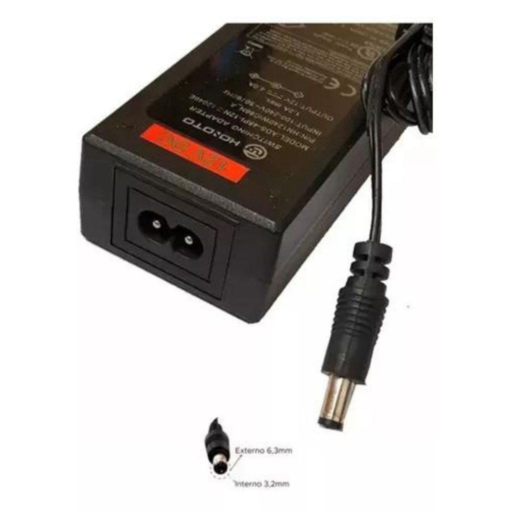 Fonte Bivolt 12v 4a + Cabo de Força - Usada Testada Em Ótimo Estado