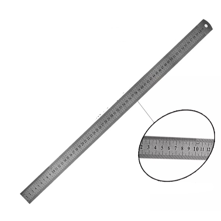 Régua De Metal - Aço Inox - 60 Cm - Patchwork Para Artesanato