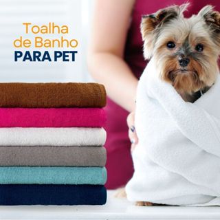 Kit 10 Toalhas Banho Petshot - Banho e Tosa - Cachorro e Gato 100% Algodão em Oferta na Shopee