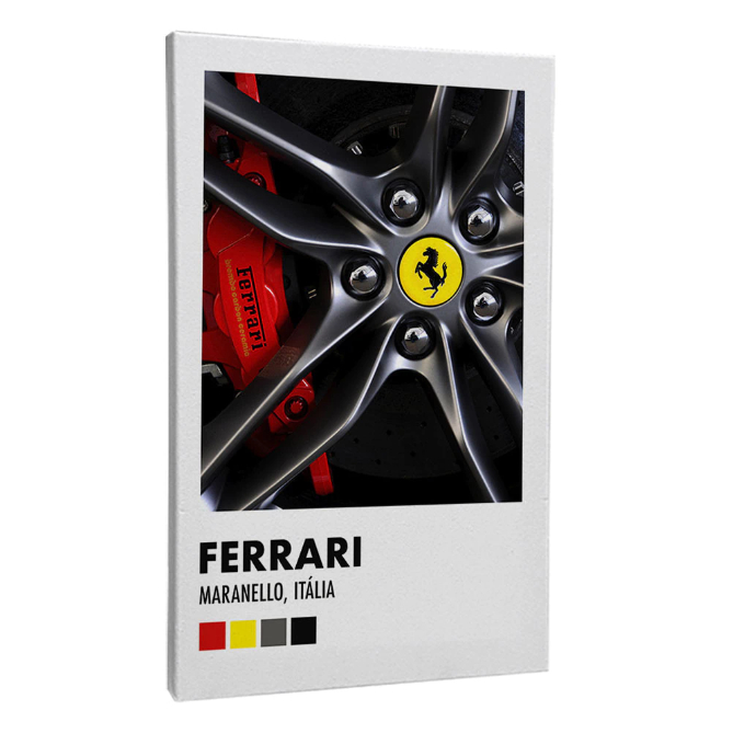 Quadro  carro esportivo 1 Tela Carros Automobilismo Marcas Roda Ferrari quadros decorativos quarto