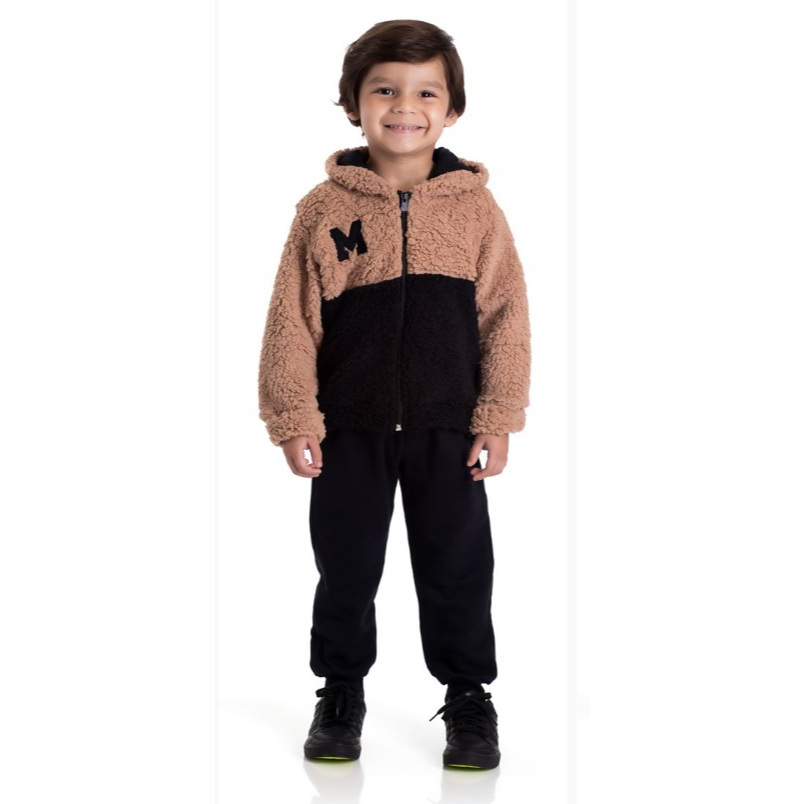 CONJUNTO MASCULINO CASACO PELO SHERPA / CALÇA MOLETOM QUENTINHO RANDA MUNDU INVERNO MENINA INFANTIL 9677