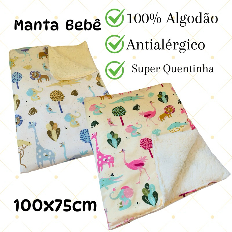 Cobertor Infantil Cobertor Bebê Menino Menina Várias estampas Sherpa