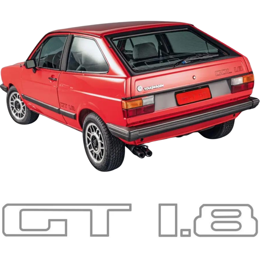 Adesivo Emblema Aplique Letreiro Gt 1.8 Traseira Vw Gol 1983 1984 1985 1986