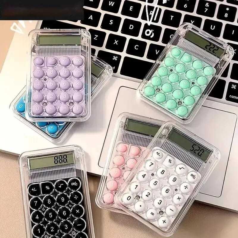 Mini Calculadora 8 Dígitos Display Silêncioso Estudantes Portátil Transparente Uso Diário 7413 em Oferta na Shopee