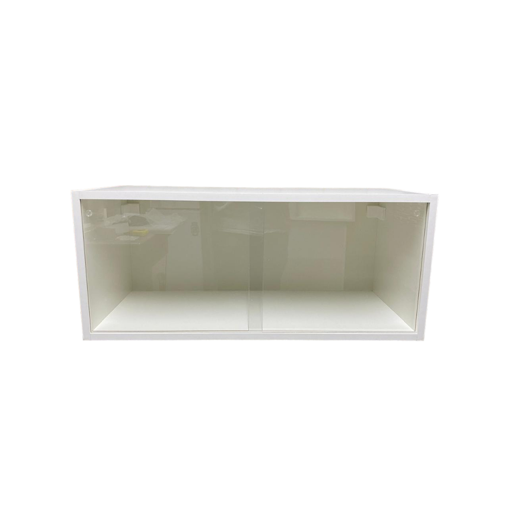 Nicho Expositor 70x30x30 em mdf branco Com Portas em Acrilico em Oferta na Shopee