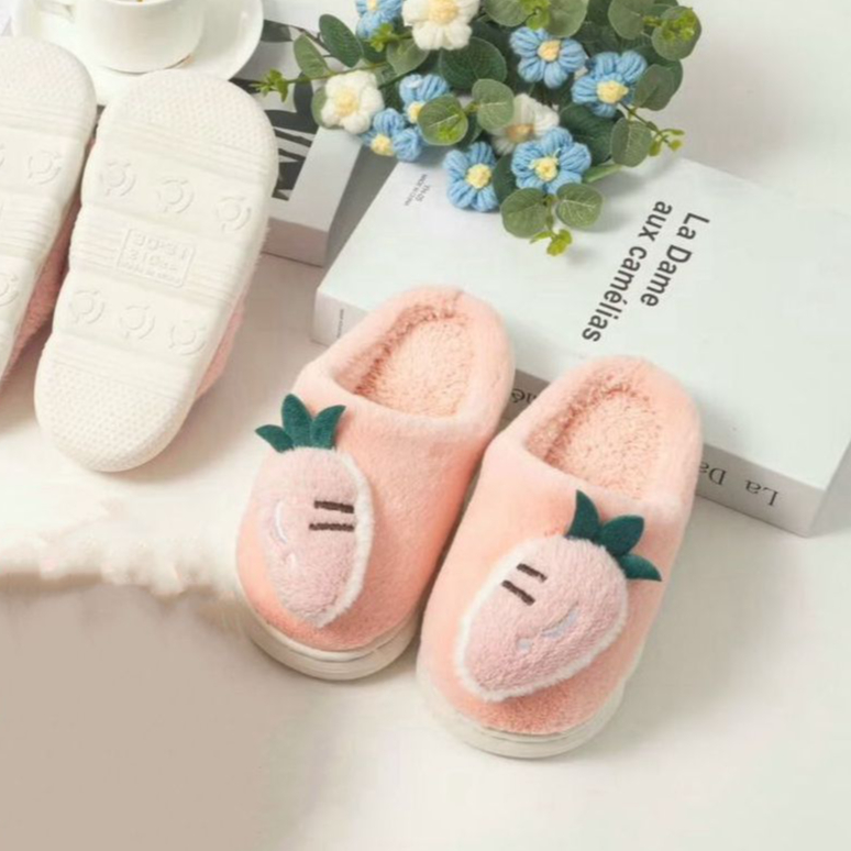 Pantufa Chinelo Confortável para o Inverno/ Pantufa Infantil Cenoura